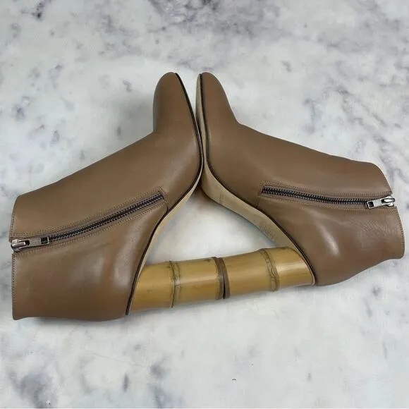 Shaina MoteIkebana Italian Leather Bamboo Heel Ankle Boots