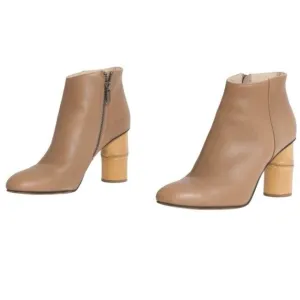 Shaina MoteIkebana Italian Leather Bamboo Heel Ankle Boots