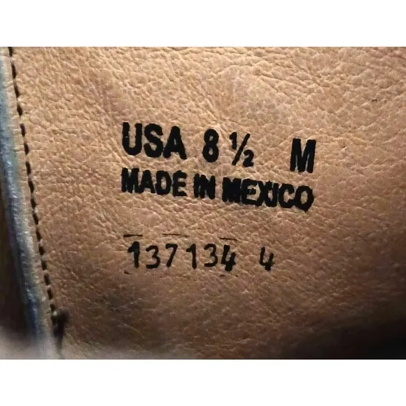 Shayanne Western Boot Turquoise Leather Brown Square Toe Made Mexico Ladies 8.5