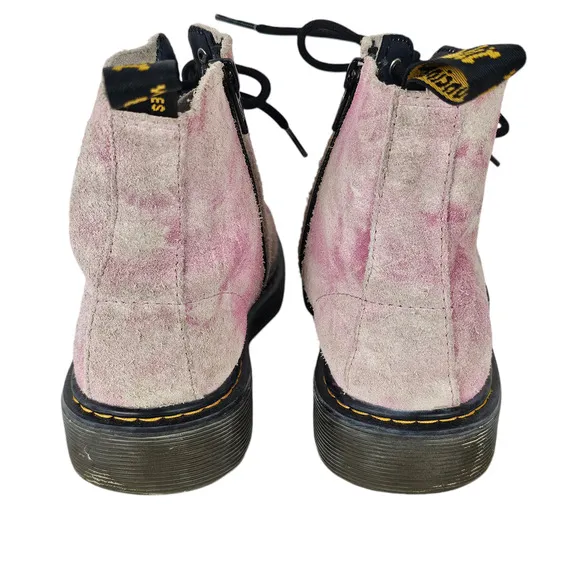Shoes Dr. Marten orchid white tie dye suede lace up side zip boots Youth size3
