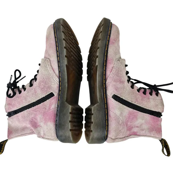 Shoes Dr. Marten orchid white tie dye suede lace up side zip boots Youth size3