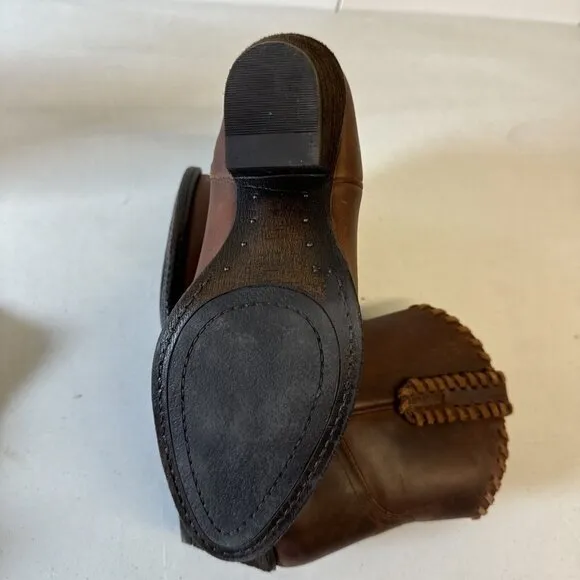 Shyanne Sawyer Dolly Terra Leather Round Toe Side Zip Western Boots Women’s 9B
