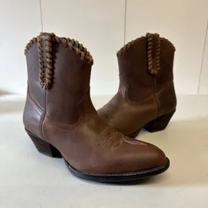 Shyanne Sawyer Dolly Terra Leather Round Toe Side Zip Western Boots Women’s 9B