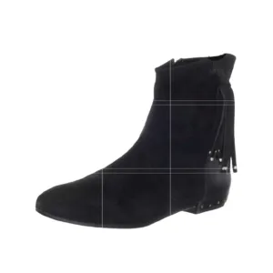 Sigerson Morrison Belle Suede Fringe Ankle Boots in Black Size 7.5