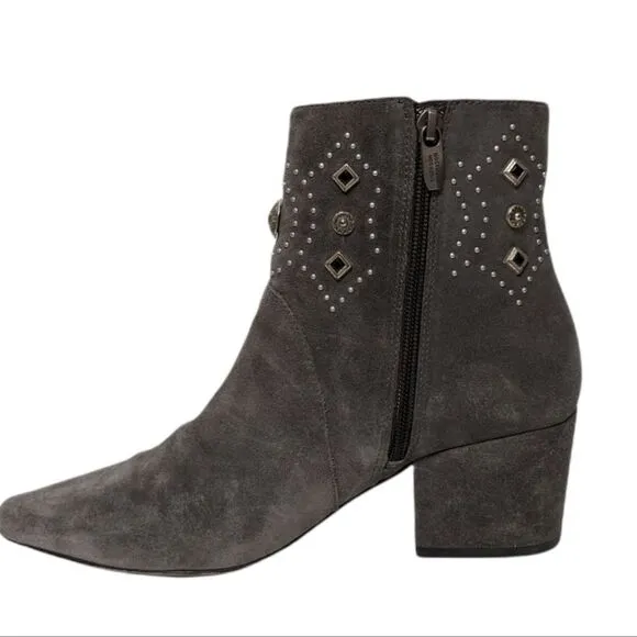 SIGERSON MORRISON Cailyn Gray Suede Studded Ankle Boots 8.5