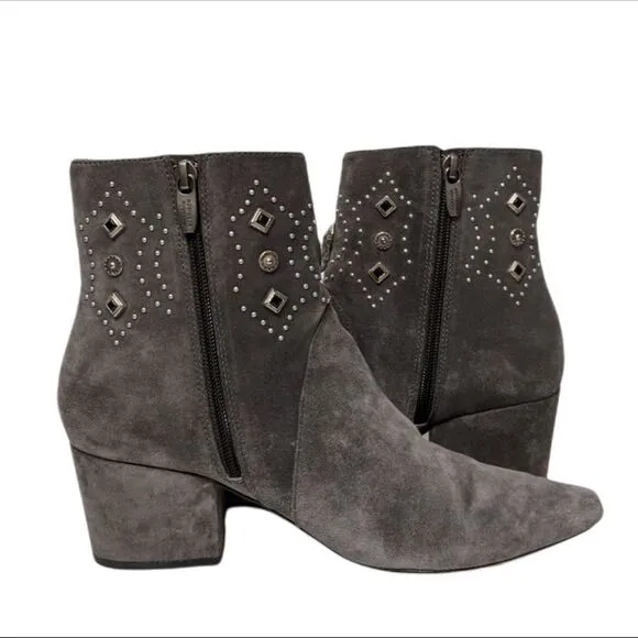 SIGERSON MORRISON Cailyn Gray Suede Studded Ankle Boots 8.5