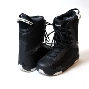 SIMS Snowboard Boots MENS Size 8 - EXCELLENT Black White Barely Used