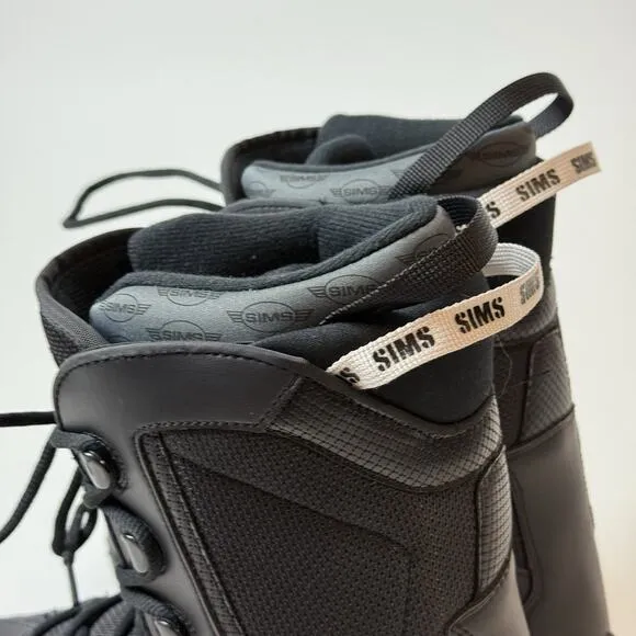 SIMS Snowboard Boots MENS Size 8 - EXCELLENT Black White Barely Used