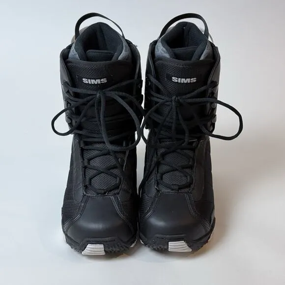 SIMS Snowboard Boots MENS Size 8 - EXCELLENT Black White Barely Used
