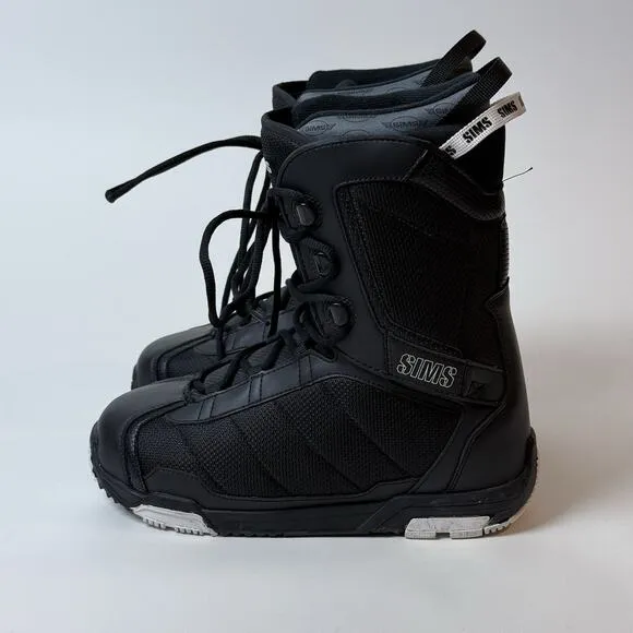 SIMS Snowboard Boots MENS Size 8 - EXCELLENT Black White Barely Used