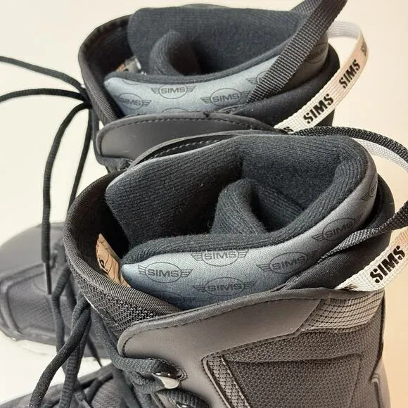 SIMS Snowboard Boots MENS Size 8 - EXCELLENT Black White Barely Used
