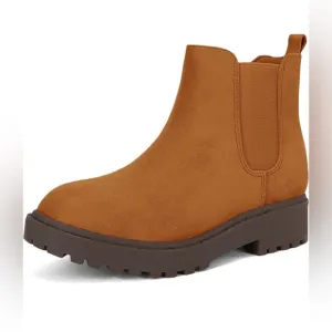 Size 2 Little Kids ZBY  Kids Girls Side Zipper Ankle Boots Chunky Low Heel Chel