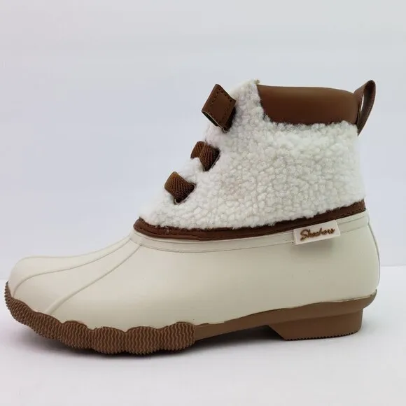 Skechers Pond Sherpa Snuggle Womens Size 6 Natural Waterproof Duck Boots