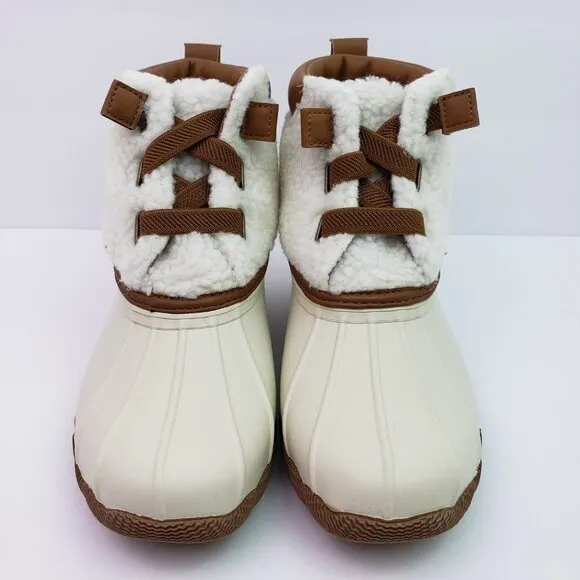 Skechers Pond Sherpa Snuggle Womens Size 6 Natural Waterproof Duck Boots
