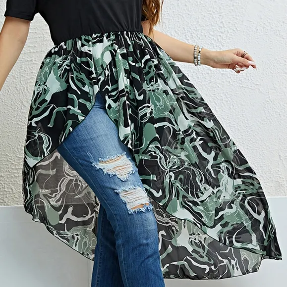 Sleek Asymmetry Curvy Dress