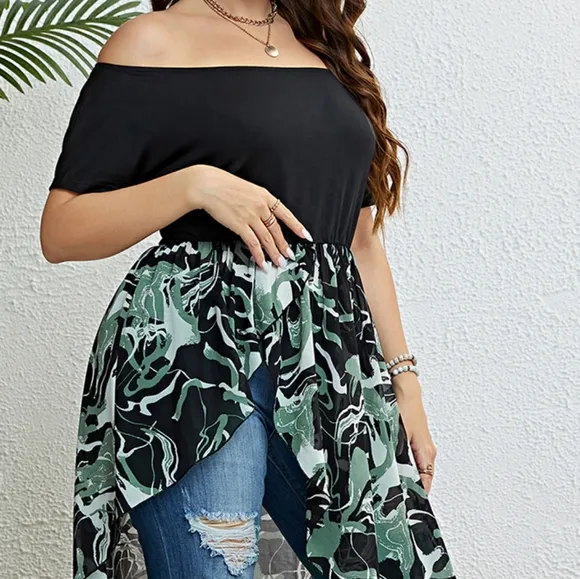 Sleek Asymmetry Curvy Dress