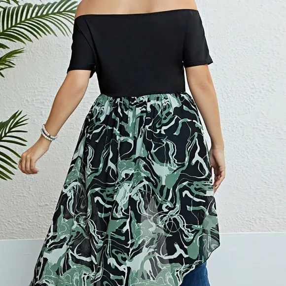 Sleek Asymmetry Curvy Dress