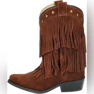Smoky Mountain Girls Fringe Leather Suede Cowboy Boots