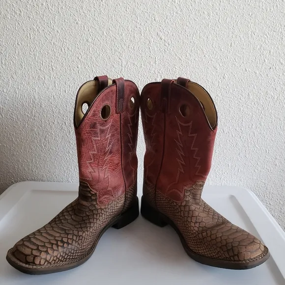 Smoky Mountains Mens Western Rodeo Farm Cowboy Square Leather Boots