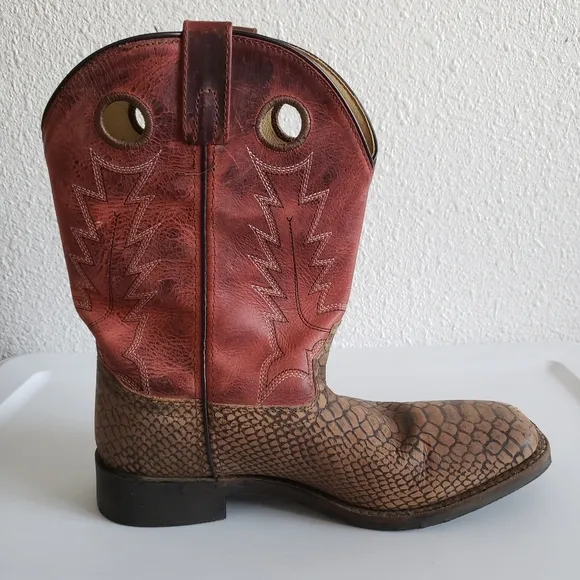 Smoky Mountains Mens Western Rodeo Farm Cowboy Square Leather Boots