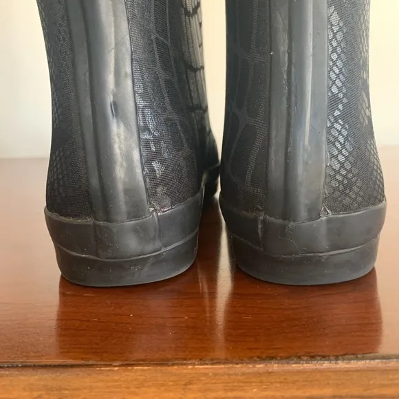Snake Print Embossed Rubber Rain Boots‎ Tall Waterproof Wellington Size 8