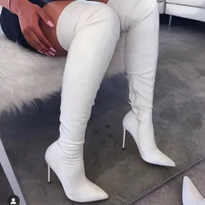Snow White leather boots
