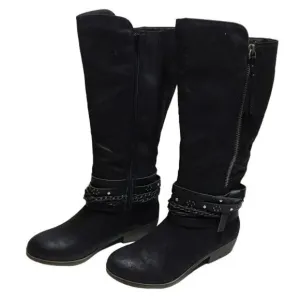 SO Swedish Knee High Boots Adjustable Fit Black Women's 9 NWT