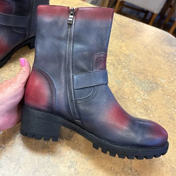 Socofy Floral Moto Boots