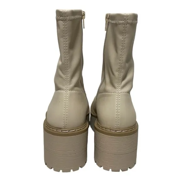 Soda - Chelsea Boots Casual Lug Sole Platform Chunky Heel Ankle Booties - Size 9