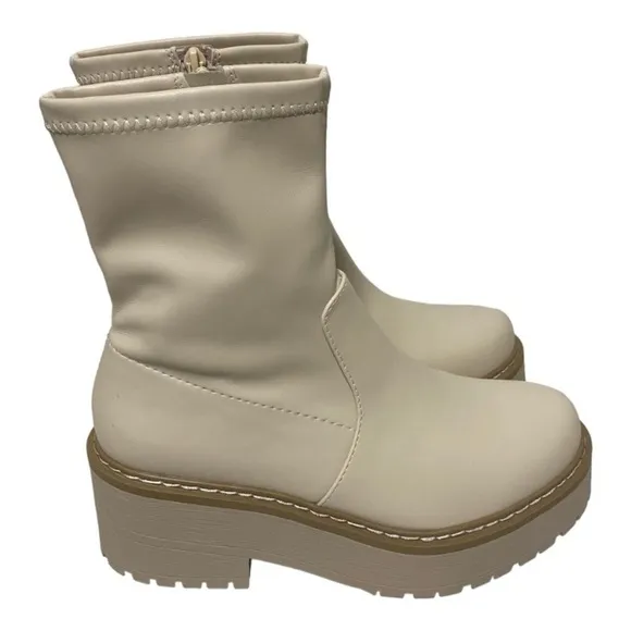 Soda - Chelsea Boots Casual Lug Sole Platform Chunky Heel Ankle Booties - Size 9