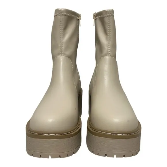 Soda - Chelsea Boots Casual Lug Sole Platform Chunky Heel Ankle Booties - Size 9