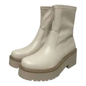 Soda - Chelsea Boots Casual Lug Sole Platform Chunky Heel Ankle Booties - Size 9