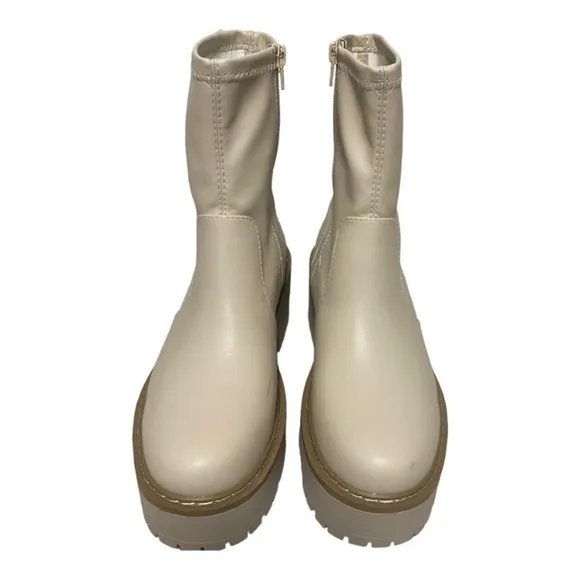 Soda - Chelsea Boots Casual Lug Sole Platform Chunky Heel Ankle Booties - Size 9