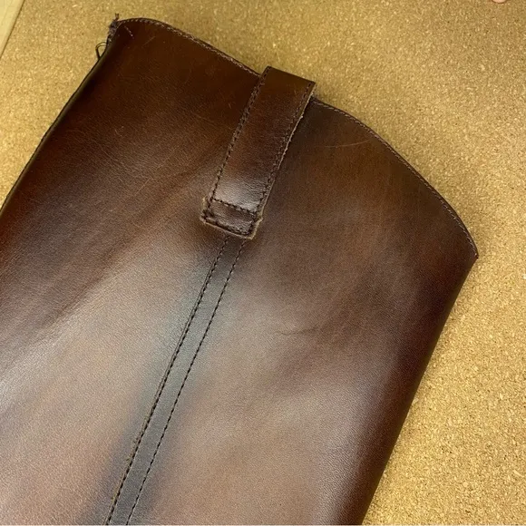 Soft Womens Astoria Back Zip Burnish Leather Western Riding Boots Size 6.5
