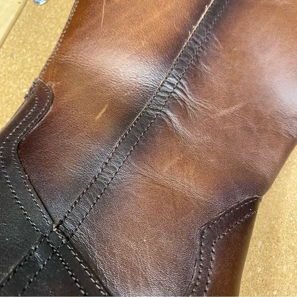 Soft Womens Astoria Back Zip Burnish Leather Western Riding Boots Size 6.5