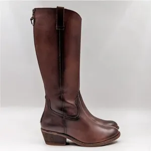 Soft Womens Astoria Back Zip Burnish Leather Western Riding Boots Size 6.5