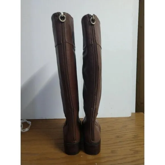 Sole Bound By Baretraps Dreia Womens Brush Brown Leather Knee-High Boots Size 9M