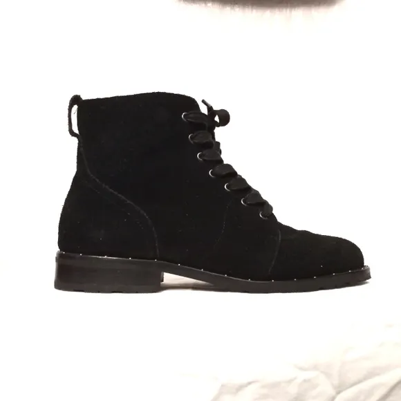 Soludos Womens Riley 10000565 Round Toe Lace Up Black Ankle Boots Size U…