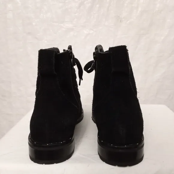 Soludos Womens Riley 10000565 Round Toe Lace Up Black Ankle Boots Size U…