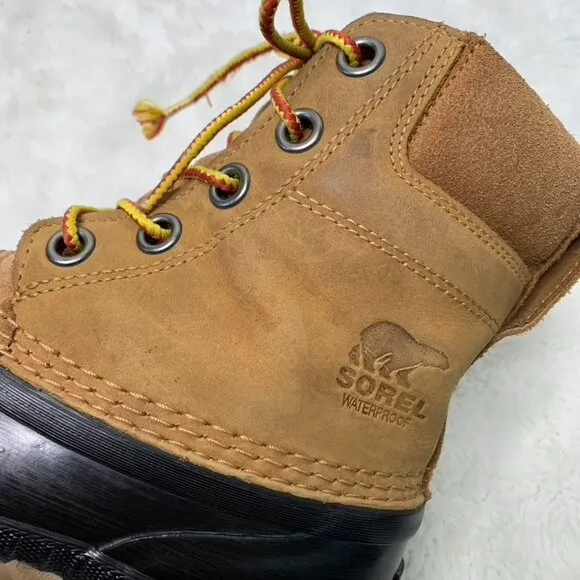Sorel 1891-286 Kids Brown Waterproof Lace Up Duck Boots Size 3