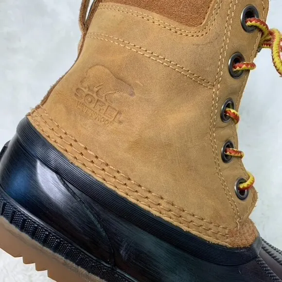 Sorel 1891-286 Kids Brown Waterproof Lace Up Duck Boots Size 3