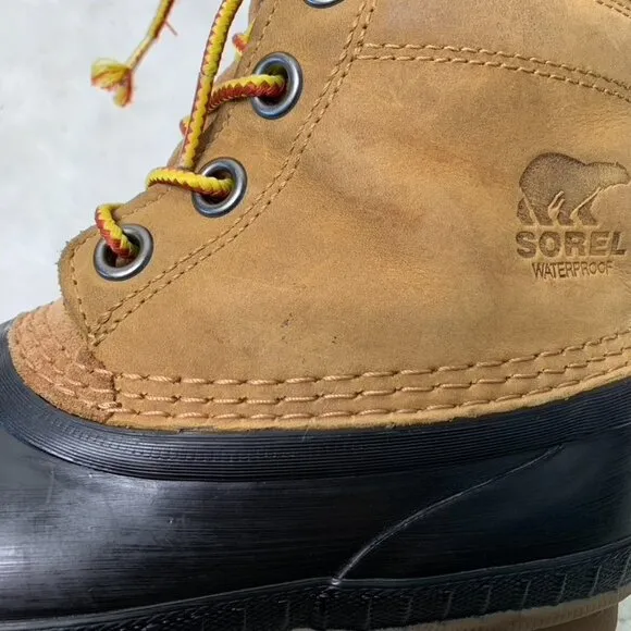 Sorel 1891-286 Kids Brown Waterproof Lace Up Duck Boots Size 3