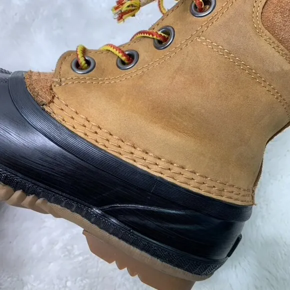 Sorel 1891-286 Kids Brown Waterproof Lace Up Duck Boots Size 3