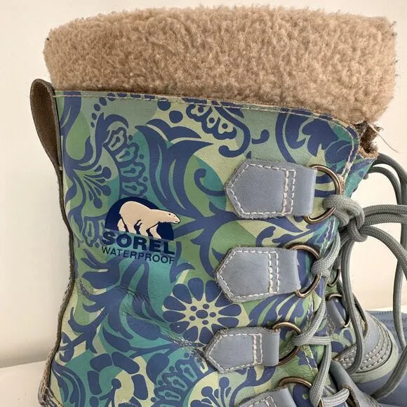 Sorel 1964 Pac Floral Waterproof Winter Boots Size 9