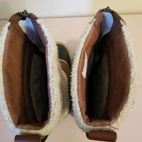 Sorel 7 Brown Tall Boots Helen of Tundra Leather Waterproof Zip Up