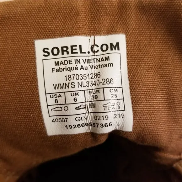 Sorel 8 Brown Leather Ankle Booties Lace Up Boots HARLOW Elk