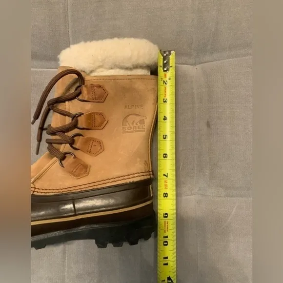 Sorel Alpine Snow Winter Boots Suede Leather Camel Brown Size 7