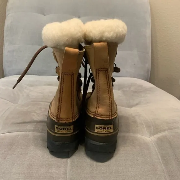 Sorel Alpine Snow Winter Boots Suede Leather Camel Brown Size 7