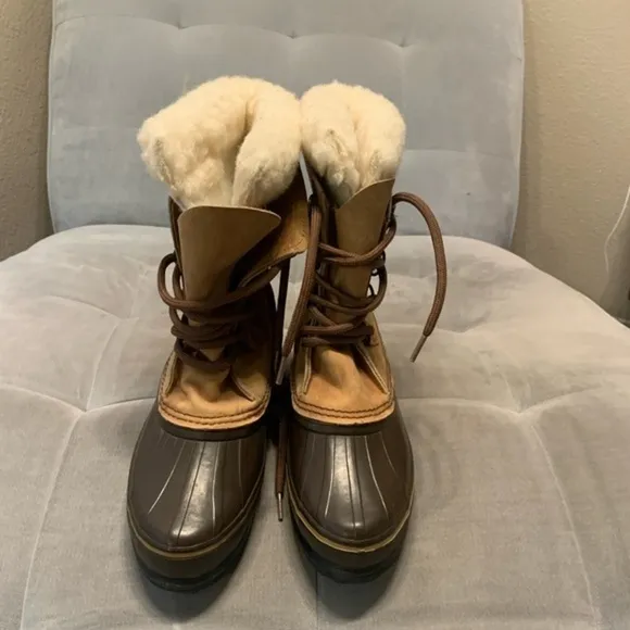 Sorel Alpine Snow Winter Boots Suede Leather Camel Brown Size 7