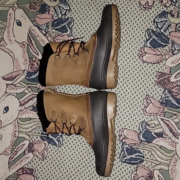 Sorel Badger Boots lined lace up brown logo snow boot